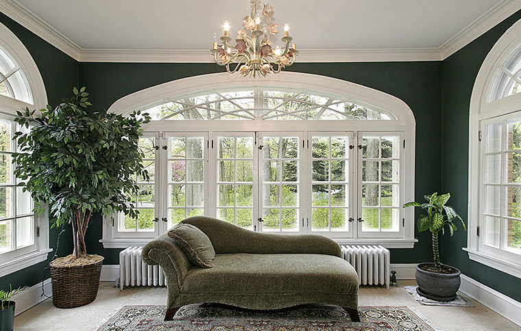 couch in sunroom