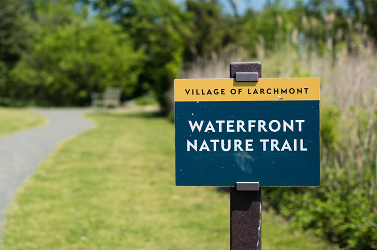 larchmont waterfront nature trail sign