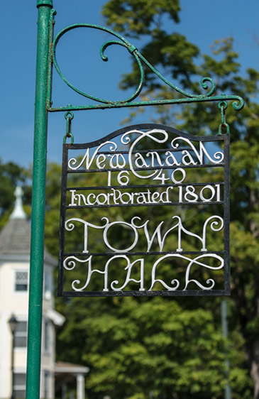 new canaan town hall sign